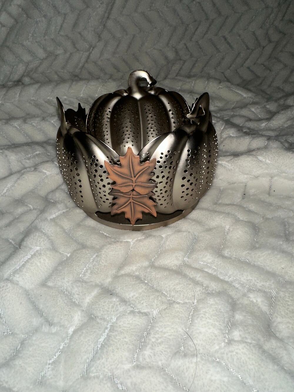 Bath & Body Works Metal Pumpkin 3-Wick Candle Holder